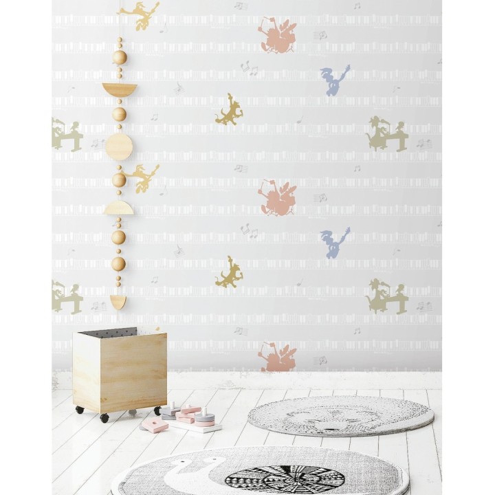 Papel pintado Looney Tunes teclas musicales - Warner Songs 681545