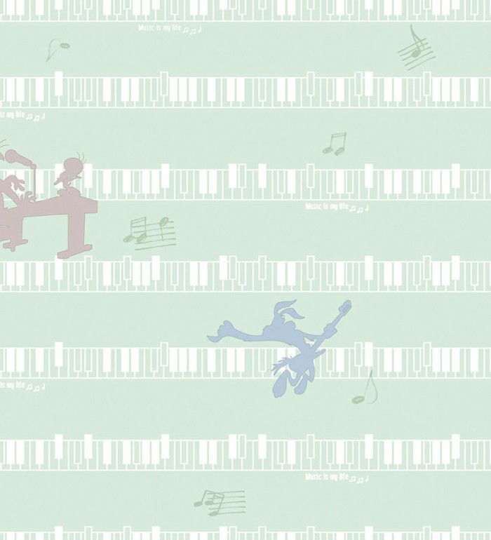 Papel pintado Looney Tunes teclas musicales - Warner Songs 681546