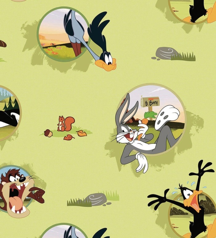 Papel pintado Looney Tunes Bugs Bunny Taz Correcaminos - Looney Gang 681547
