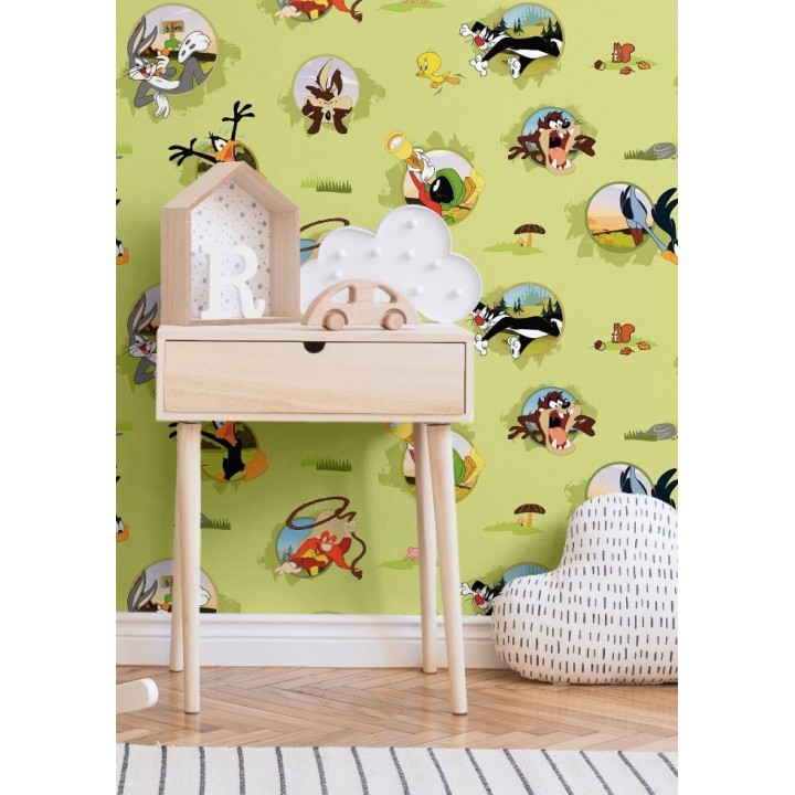 Papel pintado Looney Tunes Bugs Bunny Taz Correcaminos - Looney Gang 681547