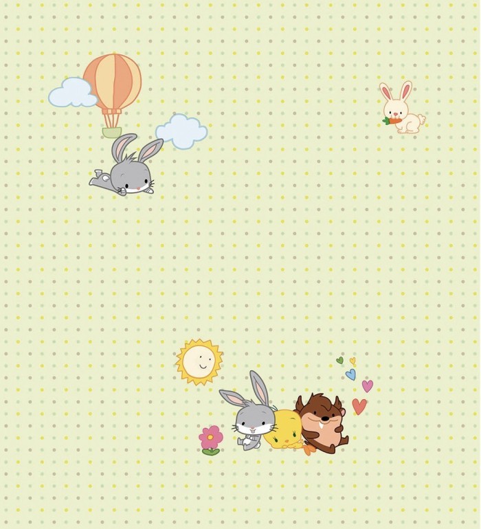 Papel pintado Looney Tunes bebés Bugs Bunny Piolín Taz - Warner Babies 681549