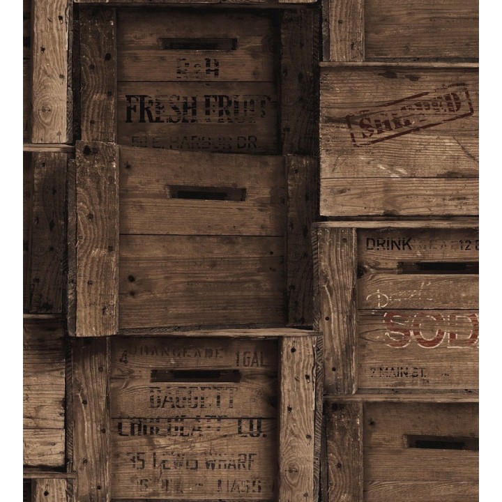 Papel pintado cajas de madera estilo vintage - Market Boxes 121307