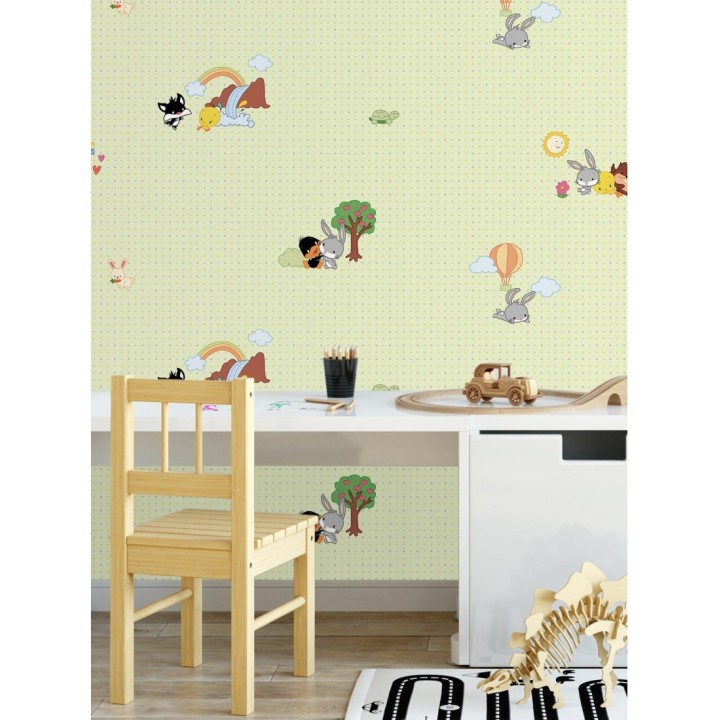 Papel pintado Looney Tunes bebés Bugs Bunny Piolín Taz - Warner Babies 681549