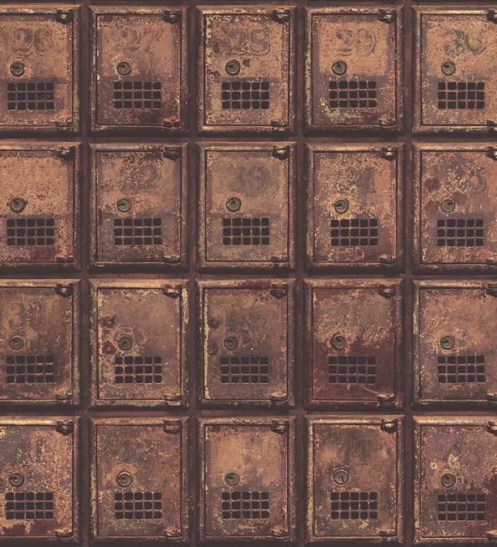 Papel pintado taquillas metálicas estilo vintage - Helder Lockers 121310