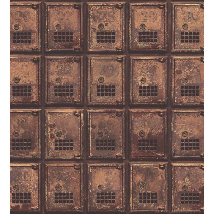 Papel pintado taquillas metálicas estilo vintage - Helder Lockers 121310