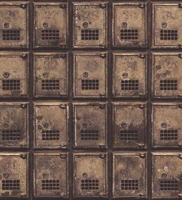 Papel pintado taquillas metálicas estilo vintage - Helder Lockers 121311