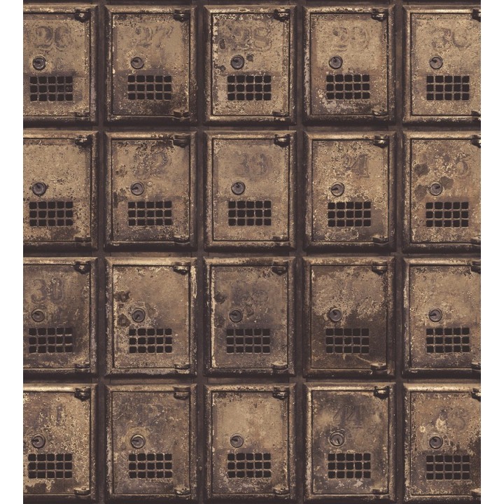 Papel pintado taquillas metálicas estilo vintage - Helder Lockers 121311