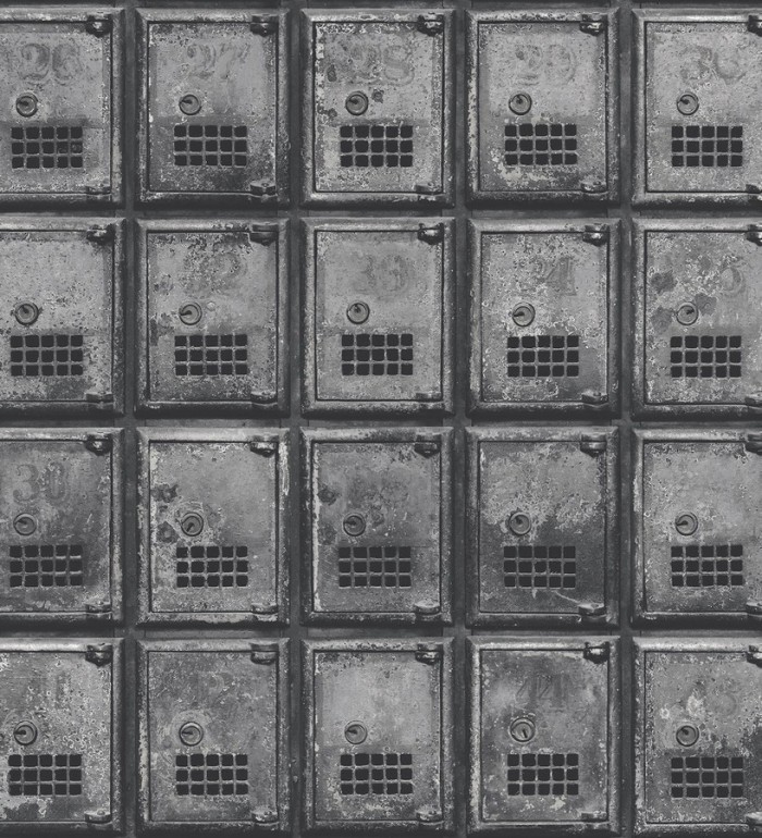 Papel pintado taquillas metálicas estilo vintage - Helder Lockers 121312