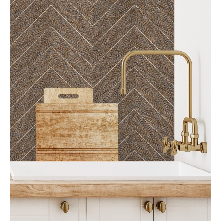 Papel pintado de espigas en relieve con efecto nacarado - Dethon Spike 681646