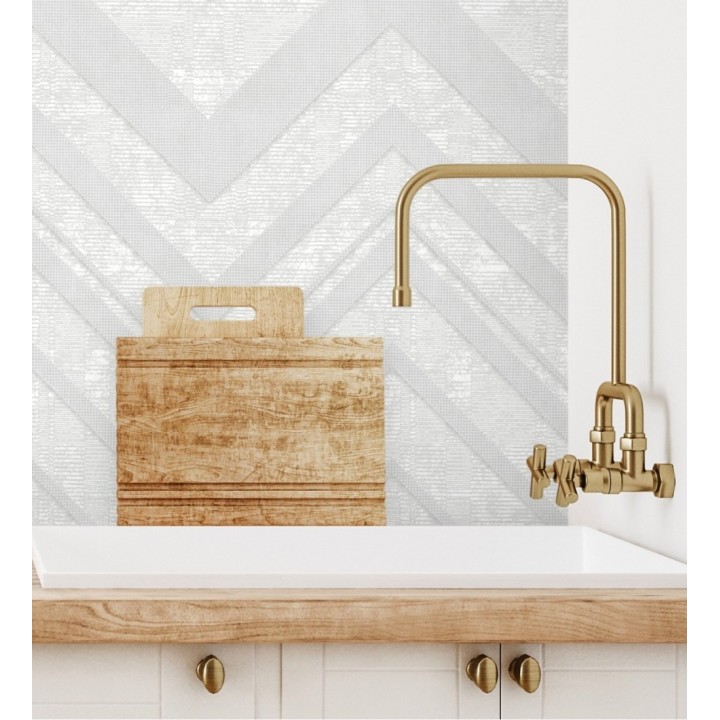 Papel pintado geométrico zig zag texturizado con pequeños destellos - Enzo Spike 681655