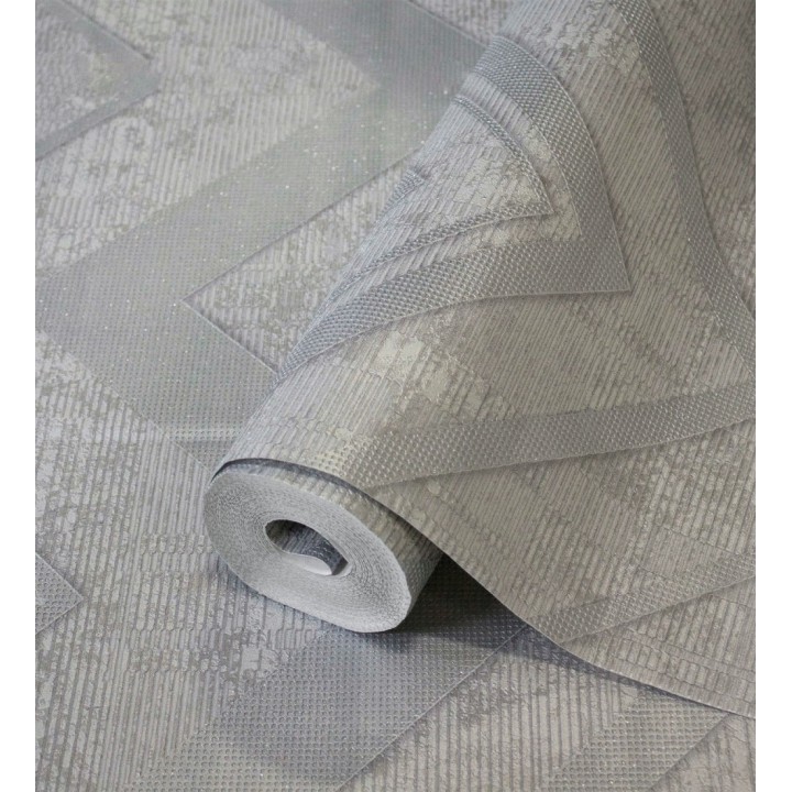 Papel pintado geométrico zig zag texturizado con pequeños destellos - Enzo Spike 681656