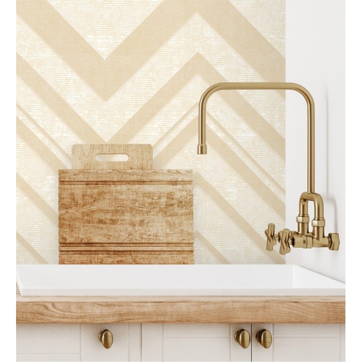 Papel pintado geométrico zig zag texturizado con pequeños destellos - Enzo Spike 681657