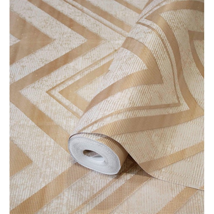 Papel pintado geométrico zig zag texturizado con pequeños destellos - Enzo Spike 681658