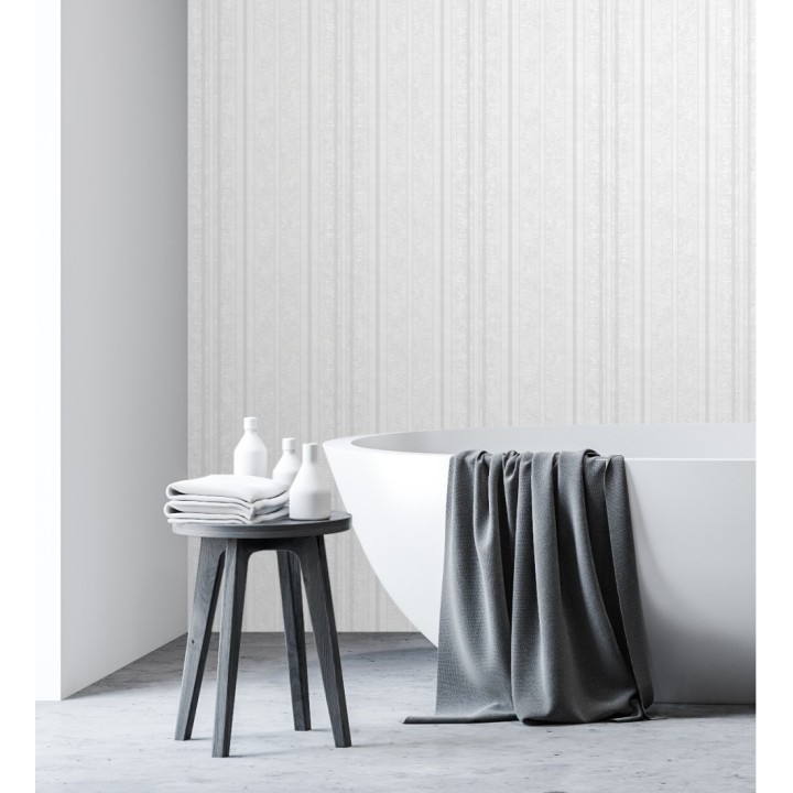 Papel pintado de rayas texturizado con pequeños destellos - Enzo Stripes 681660