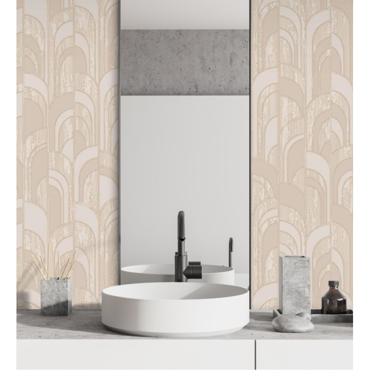 Papel pintado de arcos Art decó texturizados - Bissen Arches 681666
