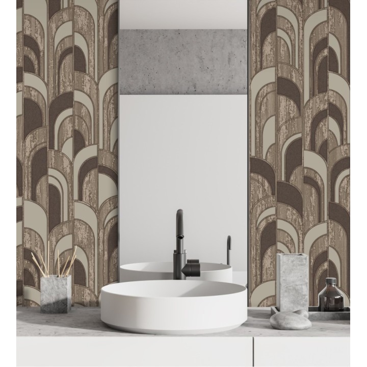 Papel pintado de arcos Art decó texturizados - Bissen Arches 681668