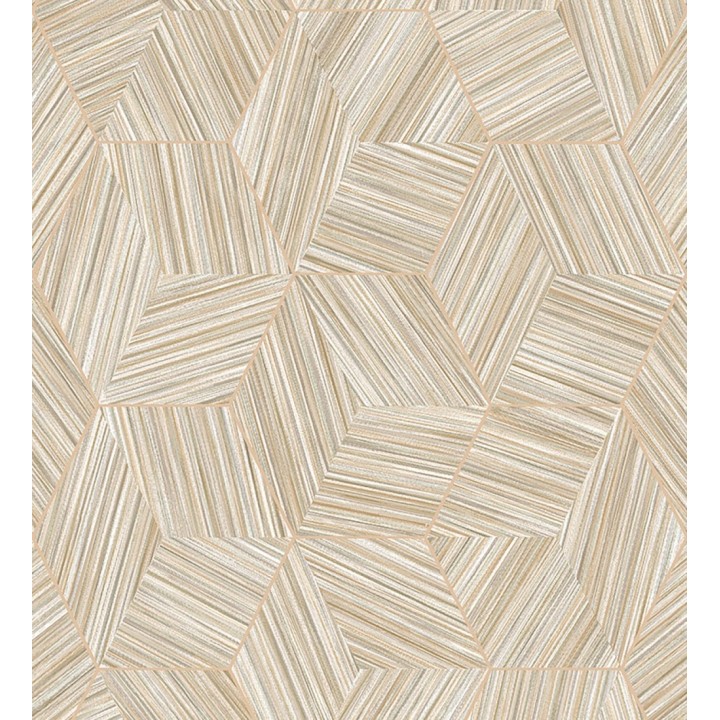 Papel pintado de hexágonos con delgadas líneas doradas - Maurice Metrix 681675