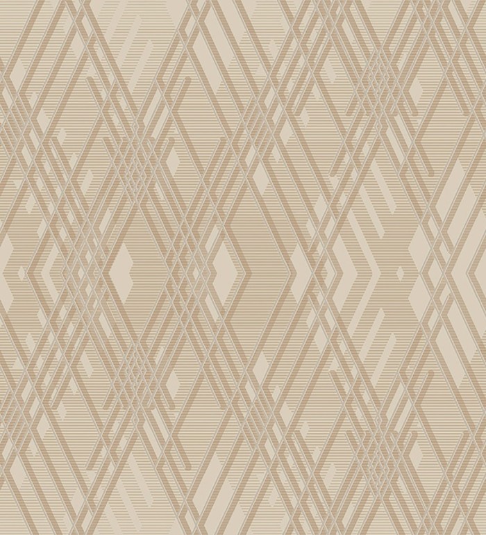 Papel pintado geométrico con relieve y efectos metalizados estilo Art Decó - Angular Metric 681684