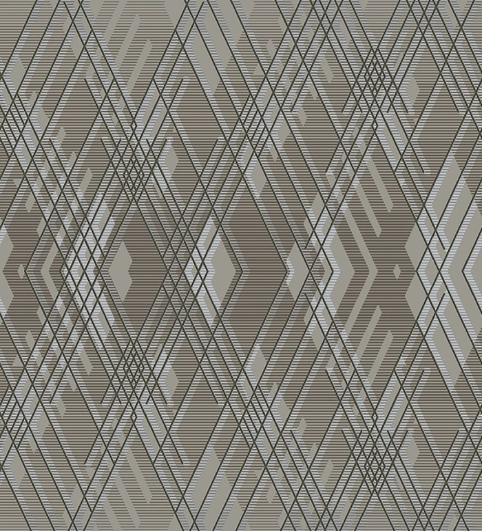 Papel pintado geométrico con relieve y efectos metalizados estilo Art Decó - Angular Metric 681685