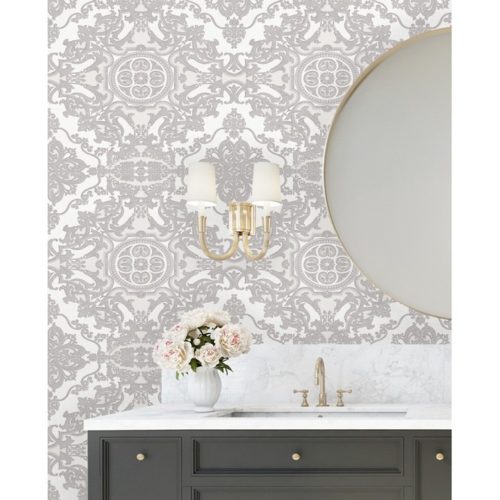 Papel pintado medallones ornamentales bordados - Arconte 681692