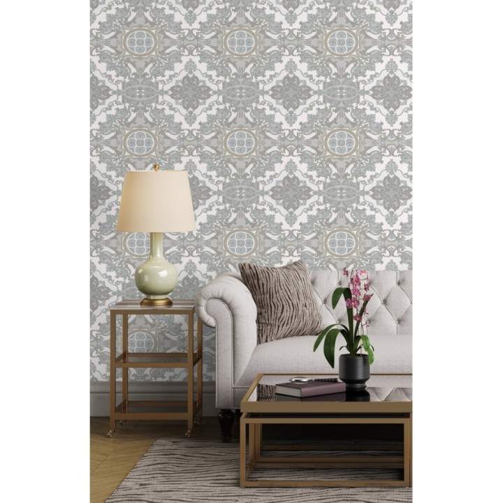 Papel pintado medallones ornamentales bordados - Arconte 681693