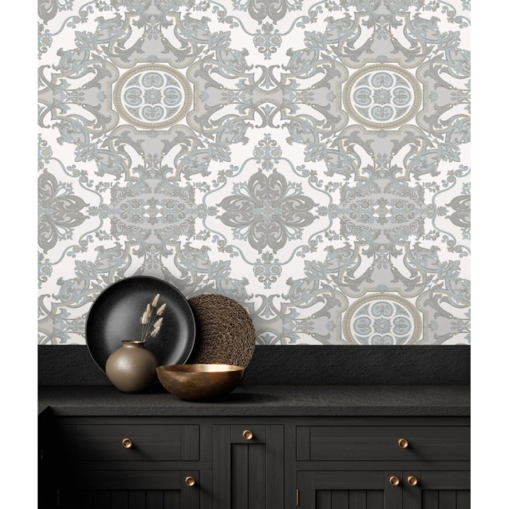 Papel pintado medallones ornamentales bordados - Arconte 681693