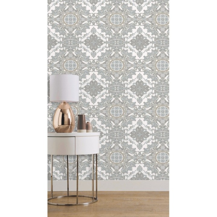 Papel pintado medallones ornamentales bordados - Arconte 681693