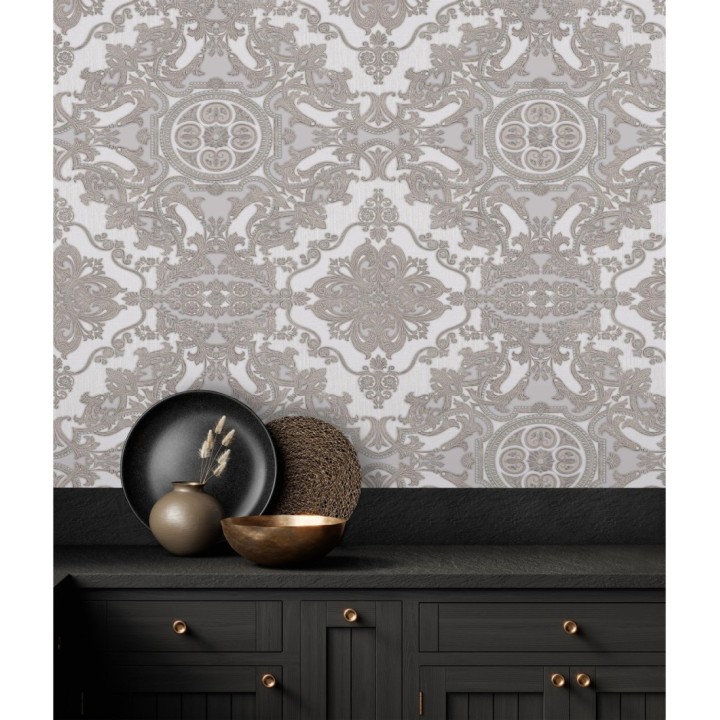 Papel pintado medallones ornamentales bordados - Arconte 681694