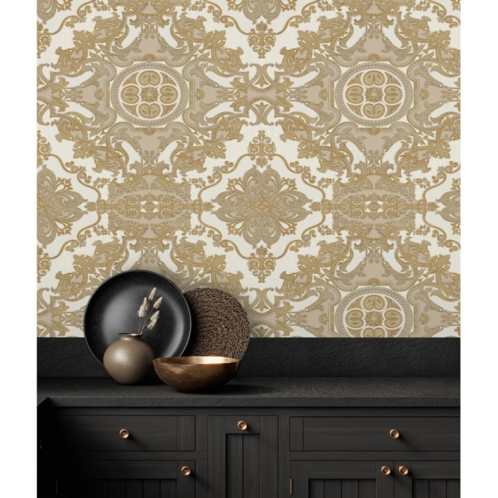 Papel pintado medallones ornamentales bordados - Arconte 681695