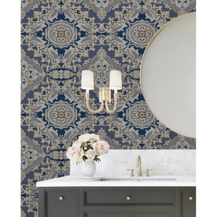 Papel pintado medallones ornamentales bordados - Arconte 681696