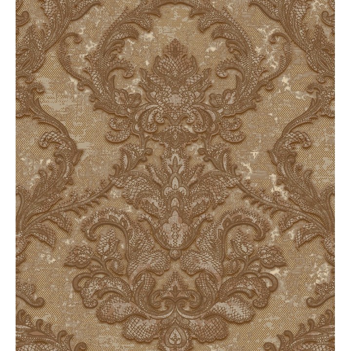 Papel pintado damasco clásico con fondo estucado - Domani 681705