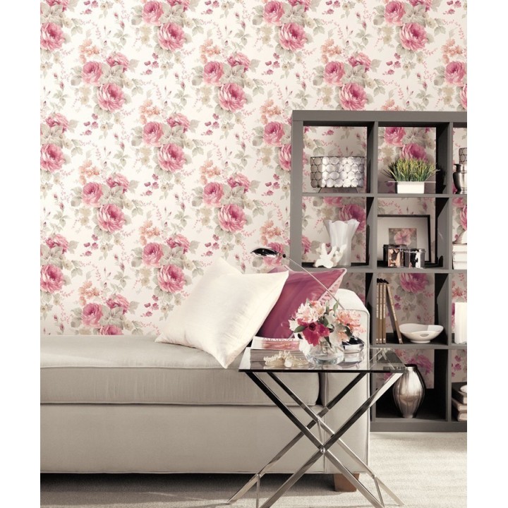 Papel pintado flores grandes románticas vinílico - Spring Flowers 121406