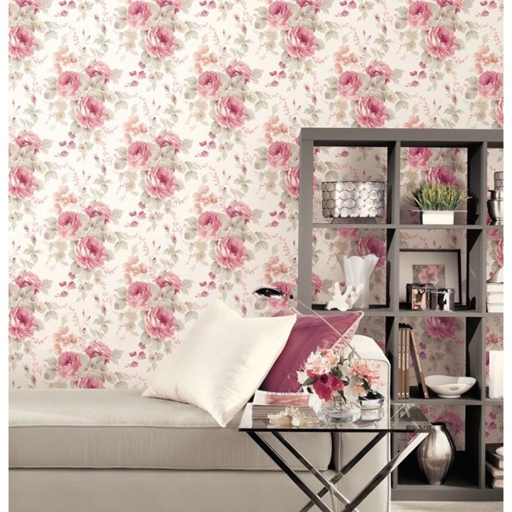 Papel pintado flores grandes románticas vinílico - Spring Flowers 121406