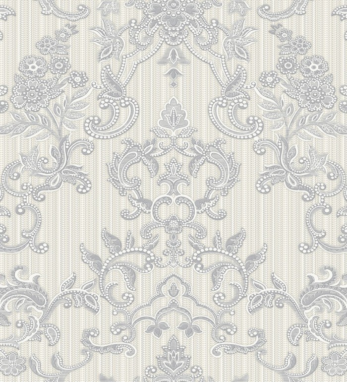 Papel pintado damasco bordado texturizado efecto textil estilo francés - Lutecia 681712