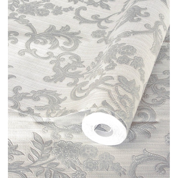 Papel pintado damasco bordado texturizado efecto textil estilo francés - Lutecia 681712