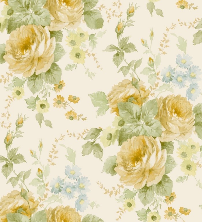 Papel pintado flores grandes románticas vinílico - Spring Flowers 121408