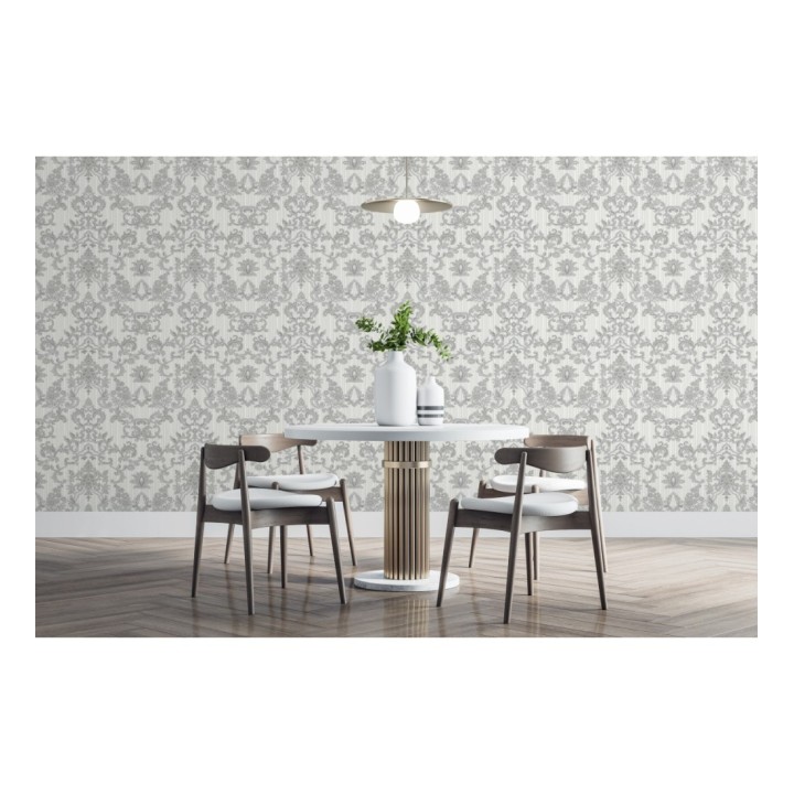 Papel pintado damasco bordado texturizado efecto textil estilo francés - Lutecia 681713