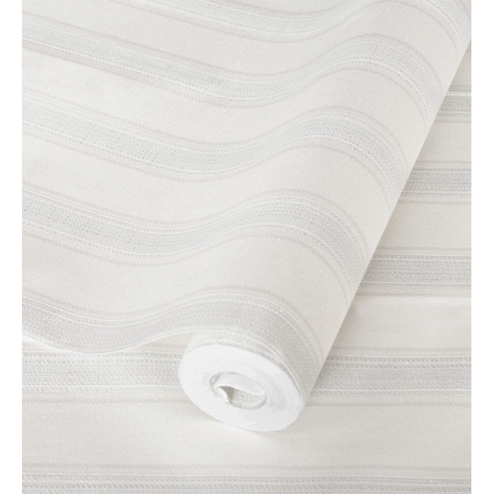 Papel pintado de rayas texturizado efecto textil estilo francés - Lutecia Stripes 681717
