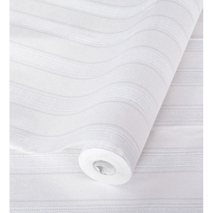 Papel pintado de rayas texturizado efecto textil estilo francés - Lutecia Stripes 681718