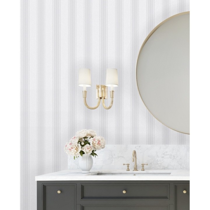 Papel pintado de rayas texturizado efecto textil estilo francés - Lutecia Stripes 681718