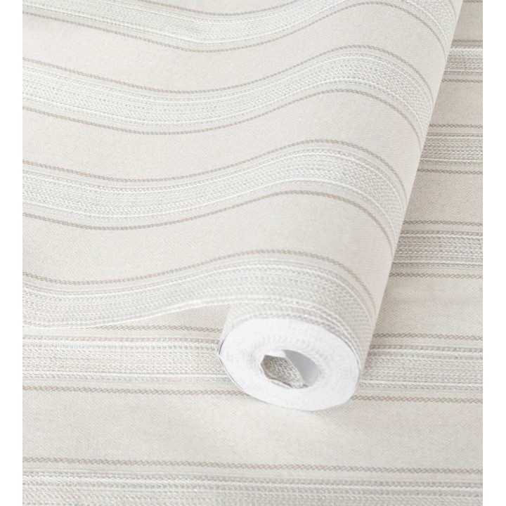 Papel pintado de rayas texturizado efecto textil estilo francés - Lutecia Stripes 681719