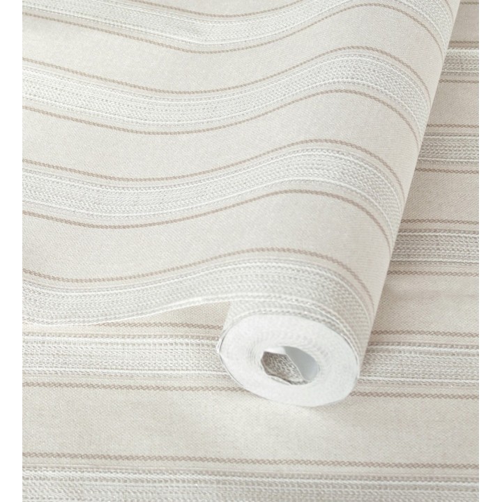Papel pintado de rayas texturizado efecto textil estilo francés - Lutecia Stripes 681720