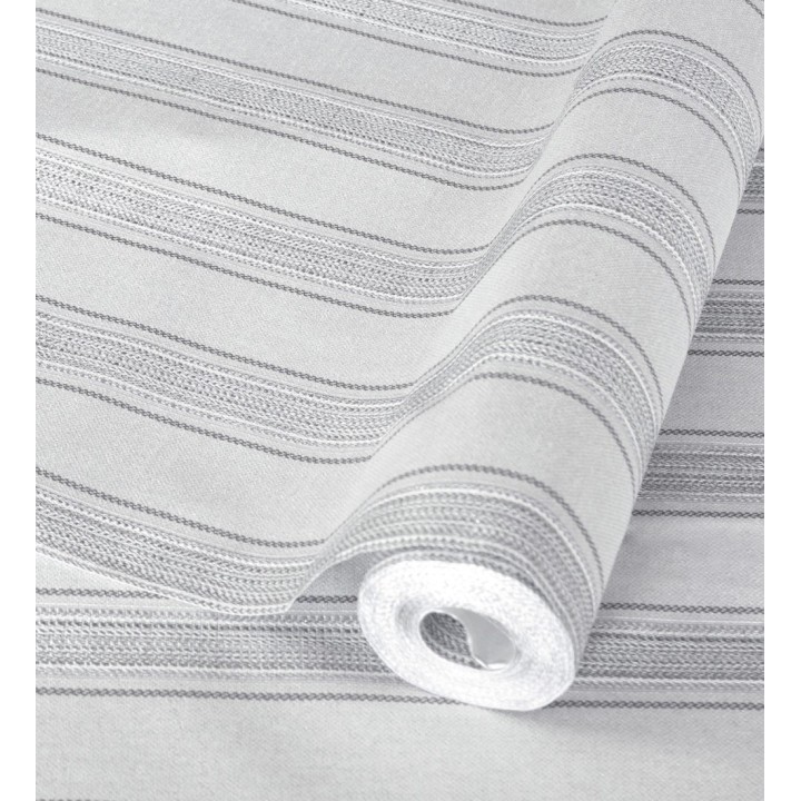 Papel pintado de rayas texturizado efecto textil estilo francés - Lutecia Stripes 681721