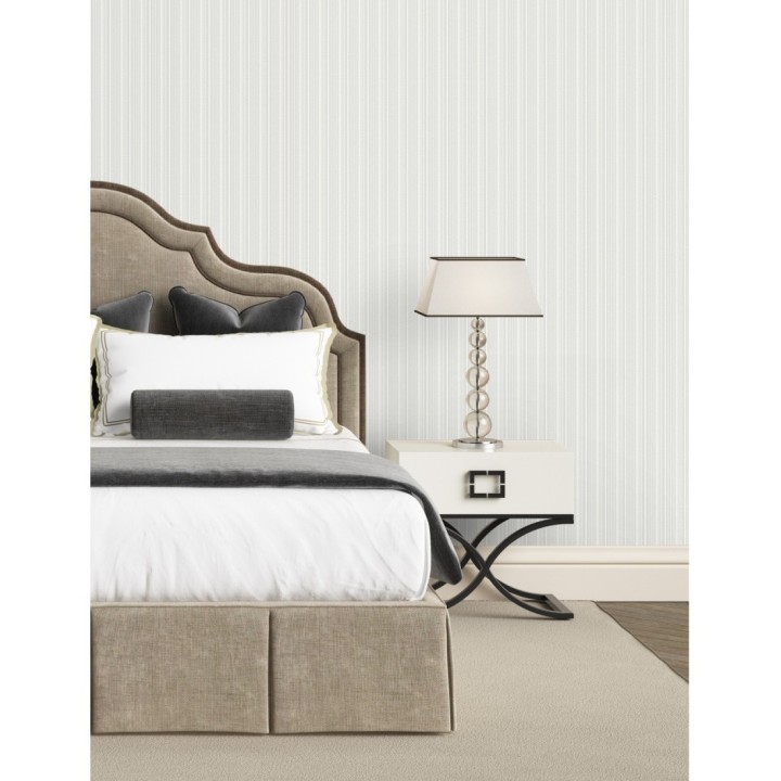 Papel pintado de rayas finas efecto textil texturizado estilo francés - Lutecia Fabric 681723