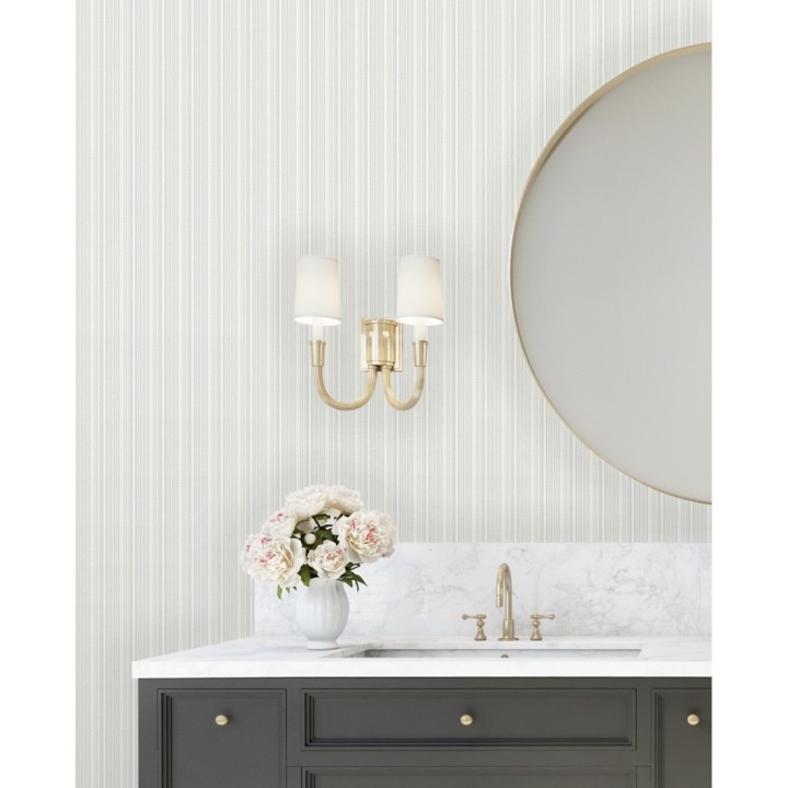 Papel pintado de rayas finas efecto textil texturizado estilo francés - Lutecia Fabric 681723