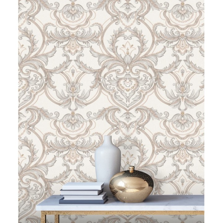 Papel pintado damasco italiano con ornamentos lujosos - Antonella 681728