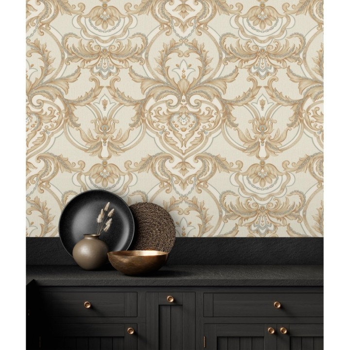 Papel pintado damasco italiano con ornamentos lujosos - Antonella 681729
