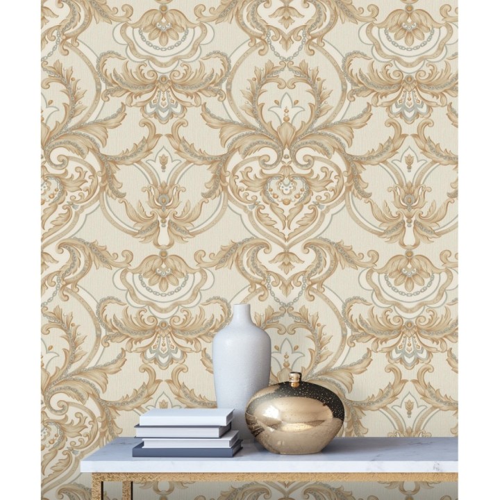 Papel pintado damasco italiano con ornamentos lujosos - Antonella 681729