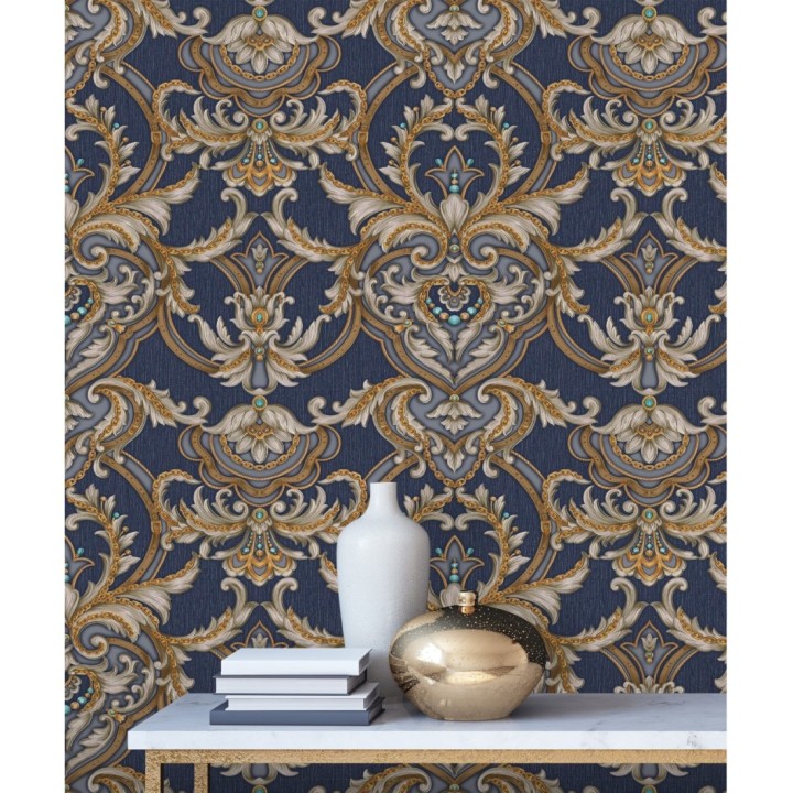 Papel pintado damasco italiano con ornamentos lujosos - Antonella 681731