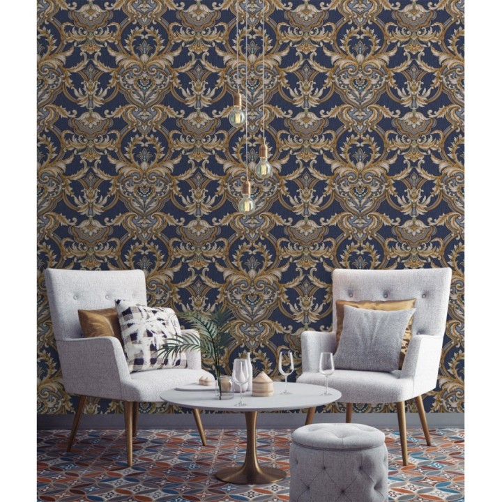 Papel pintado damasco italiano con ornamentos lujosos - Antonella 681731